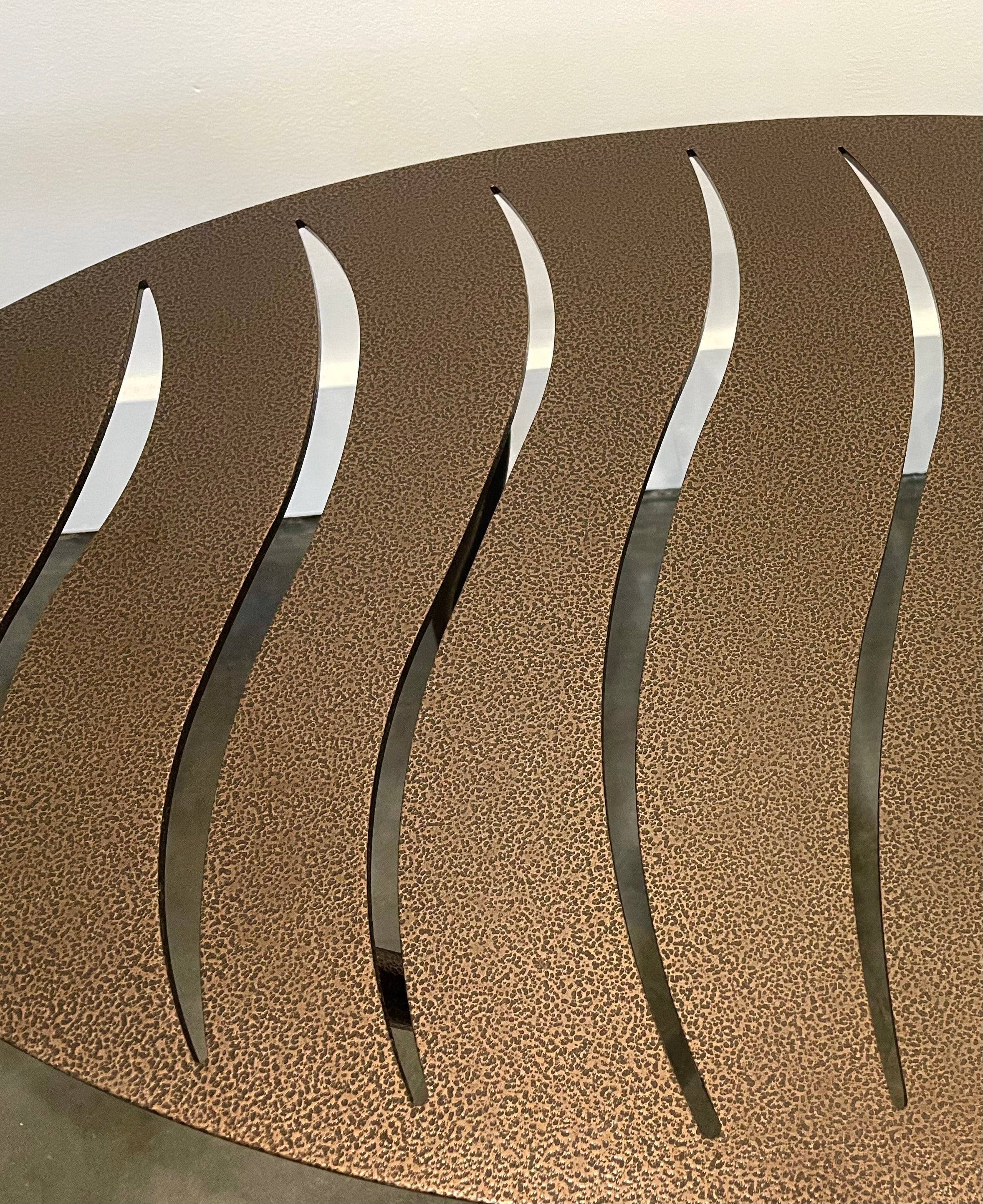 Dancing Fish Coffee Table (Bronze, indoor/outdoor)- cut, welded & bent steel, powder-coat finish/ 43”L x 18” W x 15”H, photo 4 of 4