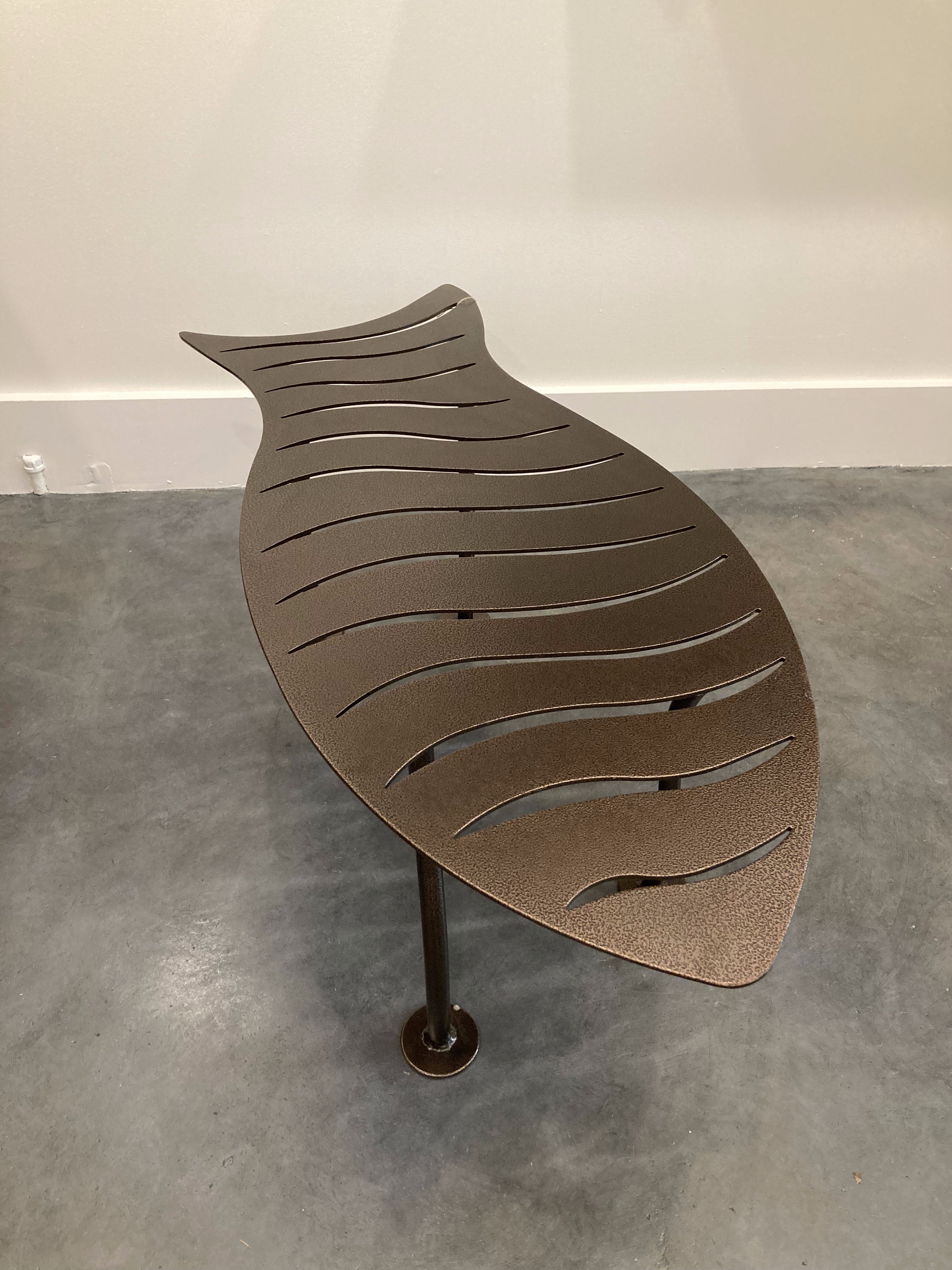 Dancing Fish Coffee Table (Bronze, indoor/outdoor)- cut, welded & bent steel, powder-coat finish/ 43”L x 18” W x 15”H, photo 2 of 4